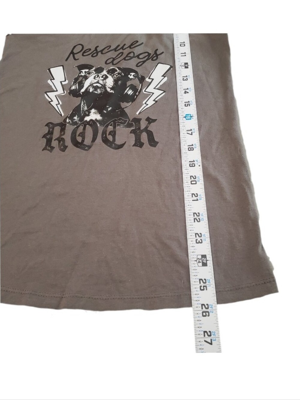 Women's Gray Rescue Dogs‎ Rock Racerback Tank Top Small - Picture 4 of 5